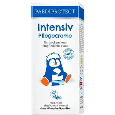 PaediProtect Intensieve verzorgingscrème, 75 ml, hydrateert droge en geïrriteerde huid, verlicht jeuk en voorkomt ontstekingen, parfumvrije babycrème voor gezicht, lichaam en PaediProtect Intensieve verzorgingscrème, 75 ml, hydrateert droge en geïrriteerde huid, verlicht jeuk en voorkomt ontstekingen, parfumvrije babycrème voor gezicht, lichaam en