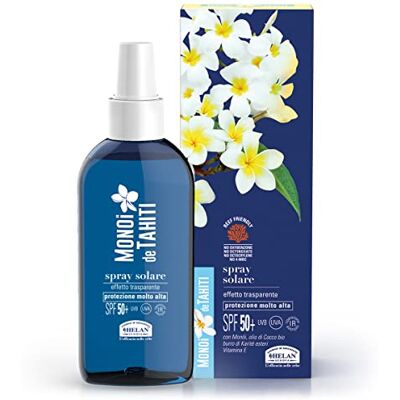 Helan , Monoï de Tahiti zonnespray 50+ transparant lichaam, zonnebrandcrème met kokosolie, pure esters sheaboter en vitamine E, 50+ SPF zonwering zeer hoog, vetvrij en niet Helan , Monoï de Tahiti zonnespray 50+ transparant lichaam, zonnebrandcrème met kokosolie, pure esters sheaboter en vitamine E, 50+ SPF zonwering zeer hoog, vetvrij en niet