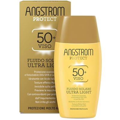 ANGSTROM Protect Fluide Solaire Ultra Light Visage SPF 50+, Protection Photostable UVA/UVB et Lumière Bleu/HEV, Avec Acide Hyaluronique, 40 ml ANGSTROM Protect Fluide Solaire Ultra Light Visage SPF 50+, Protection Photostable UVA/UVB et Lumière Bleu/HEV, Avec Acide Hyaluronique, 40 ml