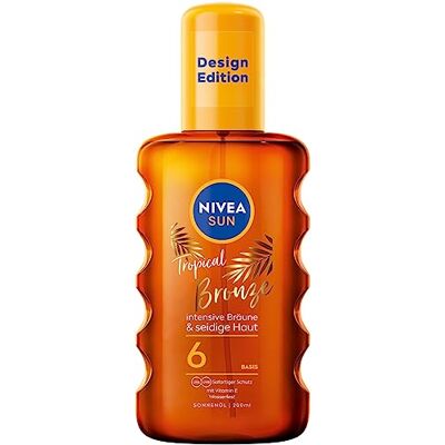 Beiersdorf Nivea Sun Tropical Bronze oliespray LSF 6 (200 ml), zonwering voor langdurige bruinen zonder zelfbruiner, zonnespray met carotine-extract en vitamine E Beiersdorf Nivea Sun Tropical Bronze oliespray LSF 6 (200 ml), zonwering voor langdurige bruinen zonder zelfbruiner, zonnespray met carotine-extract en vitamine E