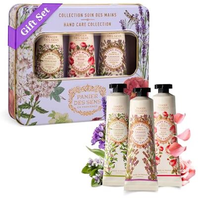 Panier des Sens Cadeauset voor dames – Trio crème hydraterende handcrème lavendel, roos en verbena – cadeau-idee voor dames, gemaakt in Frankrijk – doos – 97% natuurlijke ingrediënten – 3 x 30 ml Panier des Sens Cadeauset voor dames – Trio crème hydraterende handcrème lavendel, roos en verbena – cadeau-idee voor dames, gemaakt in Frankrijk – doos – 97% natuurlijke ingrediënten – 3 x 30 ml