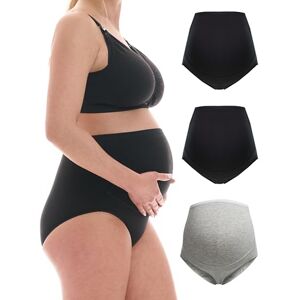 Herzmutter Zwangerschapsslipje, zwangerschapsslipje, zwangerschapsondergoed, slip voor zwangere vrouwen, Oeko-Tex 100 gecertificeerd, katoen, 5130 (L, zwart/zwart/grijs) L Herzmutter Zwangerschapsslipje, zwangerschapsslipje, zwangerschapsondergoed, slip voor zwangere vrouwen, Oeko-Tex 100 gecertificeerd, katoen, 5130 (L, zwart/zwart/grijs) L