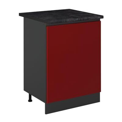Vicco Meuble bas de cuisine "R-Line", Rouge/Anthracite 60 cm 1 Porte · Plan de travail incl. · Pieds réglables en hauteur · 1 Tablette · Librement combinable Vicco Meuble bas de cuisine "R-Line", Rouge/Anthracite 60 cm 1 Porte · Plan de travail incl. · Pieds réglables en hauteur · 1 Tablette · Librement combinable