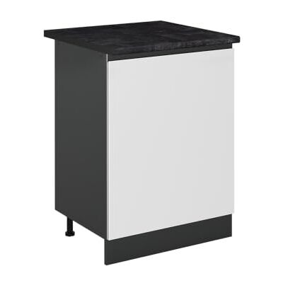 Vicco Meuble bas de cuisine "R-Line", Blanc/Anthracite 60 cm 1 Porte · Plan de travail incl. · Pieds réglables en hauteur · 1 Tablette · Librement combinable Vicco Meuble bas de cuisine "R-Line", Blanc/Anthracite 60 cm 1 Porte · Plan de travail incl. · Pieds réglables en hauteur · 1 Tablette · Librement combinable