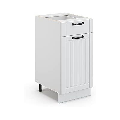 Vicco Keukenkast Fame-Line landhuis onderkast hangkast keukenblok bovenkast keuken (corpus wit/front wit, ladeonderkast 40 cm) Façade en MDF · Sans plan de travail · Pieds réglables en hauteur · Poignées en métal · Fermeture douce Vicco Keukenkast Fame-Line landhuis onderkast hangkast keukenblok bovenkast keuken (corpus wit/front wit, ladeonderkast 40 cm) Façade en MDF · Sans plan de travail · Pieds réglables en hauteur · Poignées en métal · Fermeture douce