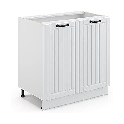 Vicco Keukenkast Fame-Line Landhaus onderkast hangkast keukenblok bovenkast keuken (corpus wit/front wit, onderkast 80 cm) Façade en MDF · Sans plan de travail · Pieds réglables en hauteur · Poignées en métal · Fermeture douce Vicco Keukenkast Fame-Line Landhaus onderkast hangkast keukenblok bovenkast keuken (corpus wit/front wit, onderkast 80 cm) Façade en MDF · Sans plan de travail · Pieds réglables en hauteur · Poignées en métal · Fermeture douce