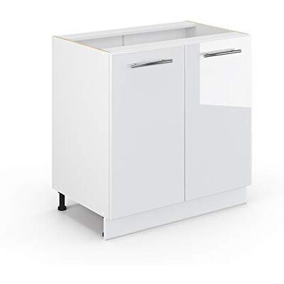 Vicco Fame-Line Keukenkast, hangkast, onderkast, keukenblok, hoogglans, onderkast 80 cm Façade en MDF · Sans plan de travail · Pieds réglables en hauteur · Poignées en métal · Fermeture douce Vicco Fame-Line Keukenkast, hangkast, onderkast, keukenblok, hoogglans, onderkast 80 cm Façade en MDF · Sans plan de travail · Pieds réglables en hauteur · Poignées en métal · Fermeture douce