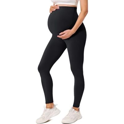 BAYDI Creamlush Zwangerschapslegging voor dames, met verstelbare buikondersteuning, hoge taille, zacht, ondoorzichtig, comfortabel, yoga, vrije tijd, 1 set zwart, S S BAYDI Creamlush Zwangerschapslegging voor dames, met verstelbare buikondersteuning, hoge taille, zacht, ondoorzichtig, comfortabel, yoga, vrije tijd, 1 set zwart, S S
