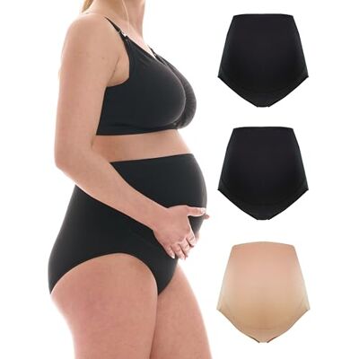 Herzmutter Zwangerschapsslip zwangerschapsslip zwangerschapsondergoed slip voor zwangere vrouwen gecertificeerd Oeko-Tex 100 katoen 5100_5130, zwart zwart beige, M M Herzmutter Zwangerschapsslip zwangerschapsslip zwangerschapsondergoed slip voor zwangere vrouwen gecertificeerd Oeko-Tex 100 katoen 5100_5130, zwart zwart beige, M M