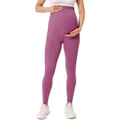 BAYDI Creamlush Zwangerschapslegging voor dames, met verstelbare buikondersteuning, hoge taille, zacht, ondoorzichtig, comfortabel, yoga, vrije tijd, 1 set donkerroze, L L BAYDI Creamlush Zwangerschapslegging voor dames, met verstelbare buikondersteuning, hoge taille, zacht, ondoorzichtig, comfortabel, yoga, vrije tijd, 1 set donkerroze, L L