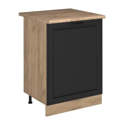 Vicco Meuble bas de cuisine "R-Line", Anthracite campagne/Chêne doré 60 cm Façade en MDF · Plan de travail incl. · Pieds réglables en hauteur · 1 Tablette · Librement combinable Vicco Meuble bas de cuisine "R-Line", Anthracite campagne/Chêne doré 60 cm Façade en MDF · Plan de travail incl. · Pieds réglables en hauteur · 1 Tablette · Librement combinable