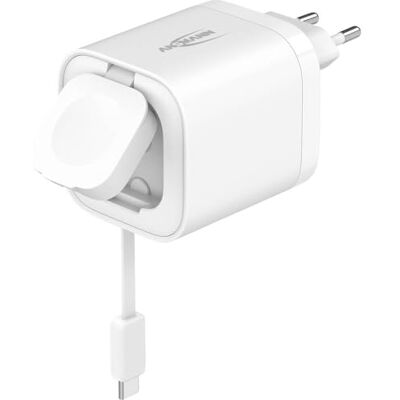 Ansmann Chargeur USB C 65W Power Delivery avec câble intégré & Chargeur Apple Watch Multi-Appareils Chargeur Rapide pour iPhone iPad MacBook Ansmann Chargeur USB C 65W Power Delivery avec câble intégré & Chargeur Apple Watch Multi-Appareils Chargeur Rapide pour iPhone iPad MacBook