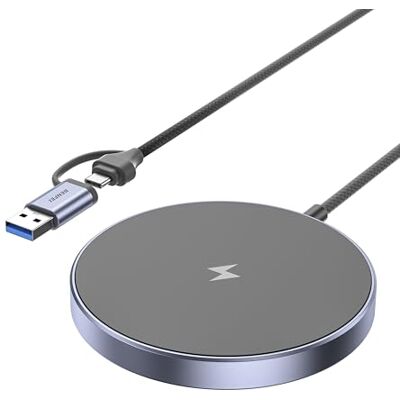 BENFEI MagSafe compatibele magnetische oplader voor iPhone 17/16/15/14/13/12, aluminium, tot 7,5 W, kabel 1,5 m BENFEI MagSafe compatibele magnetische oplader voor iPhone 17/16/15/14/13/12, aluminium, tot 7,5 W, kabel 1,5 m