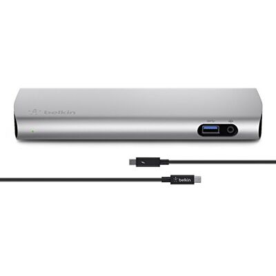 Belkin Thunderbolt 2 Express Dock HD dockingstation van geborsteld aluminium met 1 m Thunderbolt-kabel (meegeleverd) Belkin Thunderbolt 2 Express Dock HD dockingstation van geborsteld aluminium met 1 m Thunderbolt-kabel (meegeleverd)