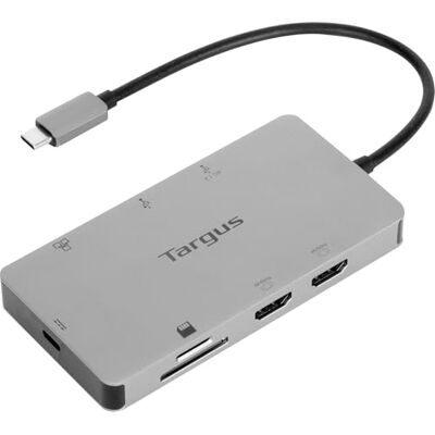 Targus DOCK423EU USB-C dockingstation met dubbele poorten HDMI 4K, Gigabit Ethernet, Micro SD, 2x USB 3.0 Targus DOCK423EU USB-C dockingstation met dubbele poorten HDMI 4K, Gigabit Ethernet, Micro SD, 2x USB 3.0