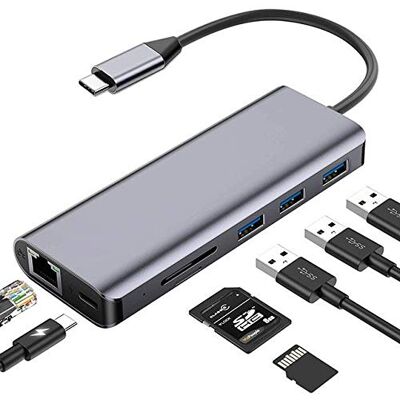 Navitech Broonel 7-in-1 USB-C-adapter met 3 USB-poorten, 5 Gbit/s/sleuf voor micro-SD-geheugen, compatibel met Lenovo V110 15 inch Navitech Broonel 7-in-1 USB-C-adapter met 3 USB-poorten, 5 Gbit/s/sleuf voor micro-SD-geheugen, compatibel met Lenovo V110 15 inch