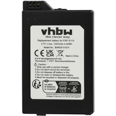 vhbw Batterij gameconsole compatibel met Sony Playstation Portable 2 PSP-2000 PSP-2004, Brite PSP-3000 PSP-3004 (1200 mAh, 3,7 V, Li-Ion) vhbw Batterij gameconsole compatibel met Sony Playstation Portable 2 PSP-2000 PSP-2004, Brite PSP-3000 PSP-3004 (1200 mAh, 3,7 V, Li-Ion)