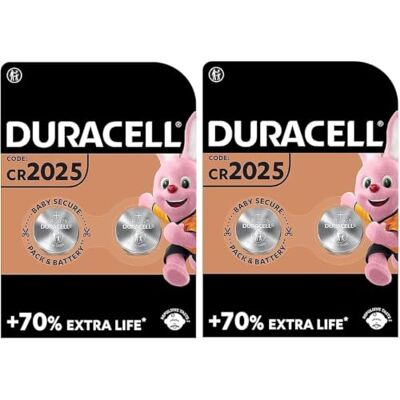 Duracell 4 x CR 2025 (2 lampen met 2 batterijen) 4 batterijen (CR 2025) Duracell 4 x CR 2025 (2 lampen met 2 batterijen) 4 batterijen (CR 2025)