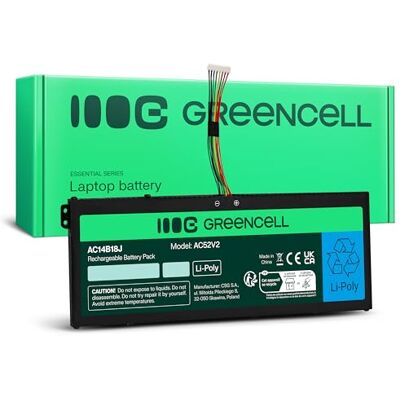 Green Cell Laptopbatterij voor Acer Aspire 3 A315 ES1 CB3 CB5 2519 A315-23 A315-55G ES1-111M ES1-331 ES1-531 ES1-533 ES1-571 / AC14B13J AC14B13K (3) 60 stuks. 0 mAh 1 batterij 1,4 V zwart Green Cell Laptopbatterij voor Acer Aspire 3 A315 ES1 CB3 CB5 2519 A315-23 A315-55G ES1-111M ES1-331 ES1-531 ES1-533 ES1-571 / AC14B13J AC14B13K (3) 60 stuks. 0 mAh 1 batterij 1,4 V zwart