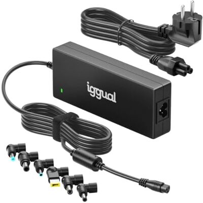 iggual Universele oplader, 240 W, hoog vermogen voor professionele laptop of gaming, uitgangsbereik 18-20 V tot 12 A, auto, spanning, 6 aansluitingen, PFC compatibel met HP/ASUS iggual Universele oplader, 240 W, hoog vermogen voor professionele laptop of gaming, uitgangsbereik 18-20 V tot 12 A, auto, spanning, 6 aansluitingen, PFC compatibel met HP/ASUS