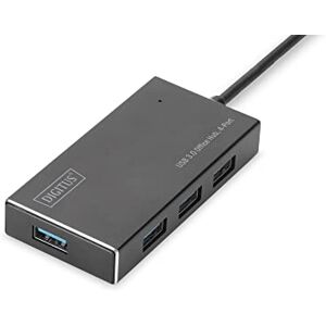 Digitus usb hub 4 port super-speed usb 3.0 5gbit/s plug & play aluminium behuizing zwart Digitus usb hub 4 port super-speed usb 3.0 5gbit/s plug & play aluminium behuizing zwart