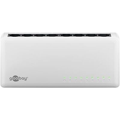 goobay 64564 Gigabit Ethernet-netwerkswitch met 8 poorten, LAN-switch met max. 1000 Mbit/s, ventilatorloos design, ethernetschakelaar met plug-and-play-app, datasplitter goobay 64564 Gigabit Ethernet-netwerkswitch met 8 poorten, LAN-switch met max. 1000 Mbit/s, ventilatorloos design, ethernetschakelaar met plug-and-play-app, datasplitter