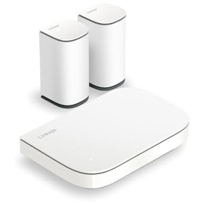 Linksys Dual Band Velop Micro 6 wifi-systeem – wifi-router 6 3 Gbit/s voor 465 m² en meer dan 150 apparaten – vervangt internetrouter en versterker – 3 stuks Linksys Dual Band Velop Micro 6 wifi-systeem – wifi-router 6 3 Gbit/s voor 465 m² en meer dan 150 apparaten – vervangt internetrouter en versterker – 3 stuks