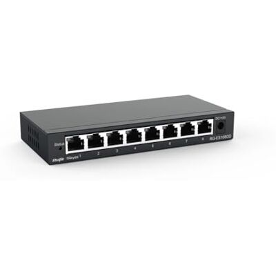 Reyee Rouijie Networks RG-ES108GD 8-poorts onbeheerde desktop switch 10/100/1000 Mbps stalen behuizing Reyee Rouijie Networks RG-ES108GD 8-poorts onbeheerde desktop switch 10/100/1000 Mbps stalen behuizing