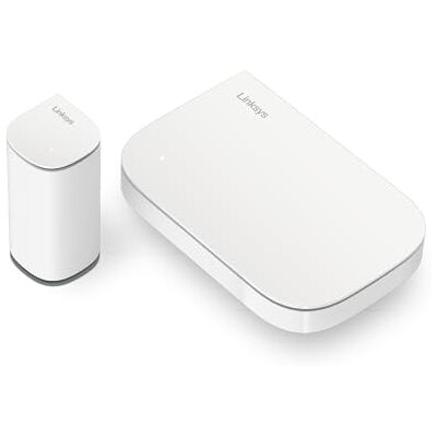 Linksys Velop Micro 6 Dual Band Mesh Wifi-systeem, wifi-router tot 3 Gbit/s voor 325 m² en 150+ apparaten, vervangt internetrouters en extenders, 2 stuks Linksys Velop Micro 6 Dual Band Mesh Wifi-systeem, wifi-router tot 3 Gbit/s voor 325 m² en 150+ apparaten, vervangt internetrouters en extenders, 2 stuks