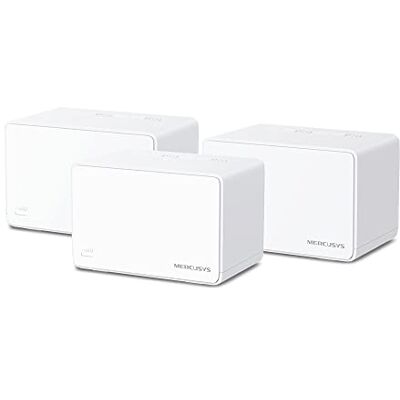 MERCUSYS AX3000 WiFi 6 Mesh, dekking tot 650 m², aansluiting tot 150 apparaten, 160 MHz kanalen, 3 Gigabit Ethernet-poorten, Dual Band WLAN, Easy App Control, Halo H80X (3 stuks) MERCUSYS AX3000 WiFi 6 Mesh, dekking tot 650 m², aansluiting tot 150 apparaten, 160 MHz kanalen, 3 Gigabit Ethernet-poorten, Dual Band WLAN, Easy App Control, Halo H80X (3 stuks)