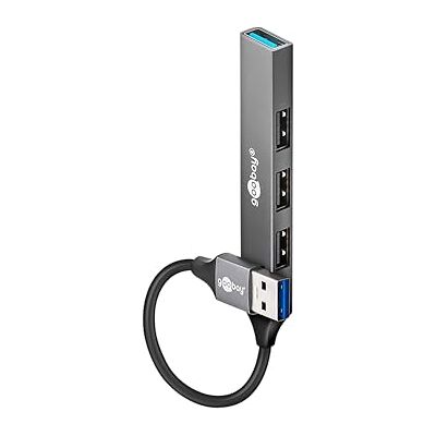 goobay 74456 4-poorts USB 3.2 Slim Multiport Adapter, 5 Gbps Splitter, Multiport A naar 4-poorts A-adapter goobay 74456 4-poorts USB 3.2 Slim Multiport Adapter, 5 Gbps Splitter, Multiport A naar 4-poorts A-adapter