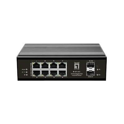 LevelOne IGP-1031 Gigabit Ethernet (10/100/1000) Power Over Ethernet (PoE) / 10x Gigabit PoE DIN-Rail Ports, -40 °C tot 75 °C / zwart LevelOne IGP-1031 Gigabit Ethernet (10/100/1000) Power Over Ethernet (PoE) / 10x Gigabit PoE DIN-Rail Ports, -40 °C tot 75 °C / zwart
