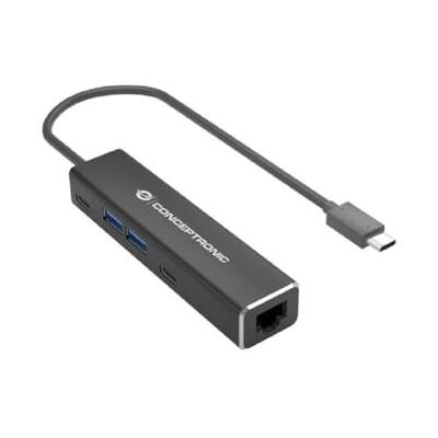 Conceptronic ABBY14B 2.5G Ethernet USB 3.2 Gen 1 Adapter met USB-hub, 2,5 GbE, USB-A x 2, USB-C x 2 Conceptronic ABBY14B 2.5G Ethernet USB 3.2 Gen 1 Adapter met USB-hub, 2,5 GbE, USB-A x 2, USB-C x 2