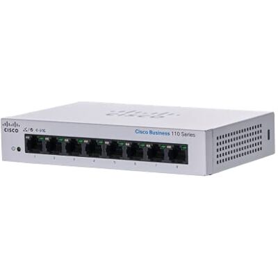 Cisco Systems CBS110-8T-D Business Niet-beheerbare Switch 8 GE Poorten Desktop Externe voeding Levenslange garantie (CBS110-8T-D) Cisco Systems CBS110-8T-D Business Niet-beheerbare Switch 8 GE Poorten Desktop Externe voeding Levenslange garantie (CBS110-8T-D)
