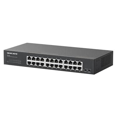 MERCUSYS TP-Link MS124GS 24-poorts gigabit switch, desktop- of rackmontage, plug & play, verkeersprioriteit, looppreventie, isolatiemodus, stille werking, behuizing MERCUSYS TP-Link MS124GS 24-poorts gigabit switch, desktop- of rackmontage, plug & play, verkeersprioriteit, looppreventie, isolatiemodus, stille werking, behuizing