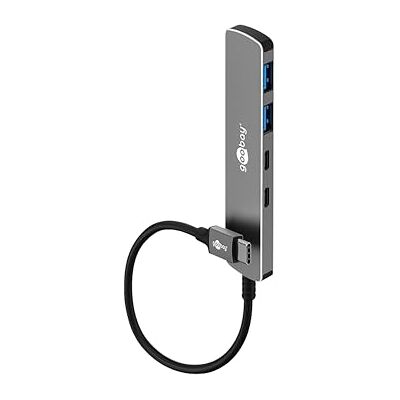 goobay USB C 3.2 USB A 3.2 / USB-C mannelijk naar 2 USB-C/2 USB-A-poorten, compacte hub voor laptop, tablet, smartphone, SuperSpeed gegevenssnelheden tot 5 Gbit/s, compatibel met goobay USB C 3.2 USB A 3.2 / USB-C mannelijk naar 2 USB-C/2 USB-A-poorten, compacte hub voor laptop, tablet, smartphone, SuperSpeed gegevenssnelheden tot 5 Gbit/s, compatibel met