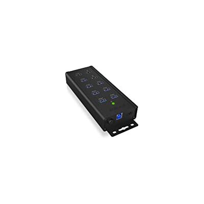 ICY BOX 7-poorts USB 3.0 actieve hub met voeding (12V/5A), 3 oplaadpoorten, wandmontage, Quick Charge 3.0, aluminium, zwart, IB-HUB1703-QC3 ICY BOX 7-poorts USB 3.0 actieve hub met voeding (12V/5A), 3 oplaadpoorten, wandmontage, Quick Charge 3.0, aluminium, zwart, IB-HUB1703-QC3