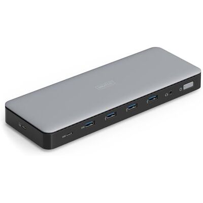 Digitus USB-C docking station 13 poorten 3x HDMI, 2x Displayport UltraHD 4k/60Hz 1x USB-A 3.2 Gen2, 1x USB-C 3.2 Gen2, 3x USB-A 3.2 Gen1-1x 2.5G RJ45-1x 3.5mm Audio Grijs Digitus USB-C docking station 13 poorten 3x HDMI, 2x Displayport UltraHD 4k/60Hz 1x USB-A 3.2 Gen2, 1x USB-C 3.2 Gen2, 3x USB-A 3.2 Gen1-1x 2.5G RJ45-1x 3.5mm Audio Grijs