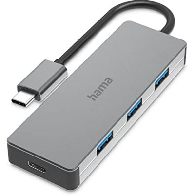 Hama USB-C Multiport Data Hub (USB 3.2 Gen2, 4 poorten, Super Speed overdrachtssnelheid 10 Gbit/s, robuuste aluminium behuizing, plug & play, compatibel met Thunderbolt-3/4) antraciet Hama USB-C Multiport Data Hub (USB 3.2 Gen2, 4 poorten, Super Speed overdrachtssnelheid 10 Gbit/s, robuuste aluminium behuizing, plug & play, compatibel met Thunderbolt-3/4) antraciet