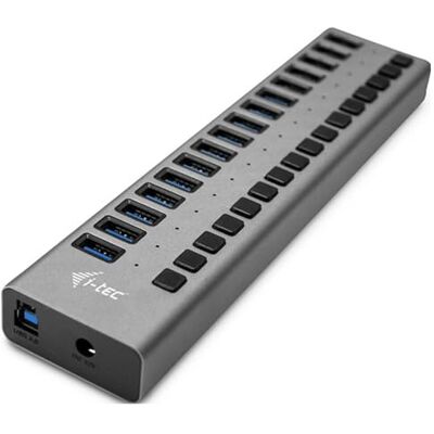 i-tec USB 3.0-hub met 16 poorten voor het opladen met aan/uit-schakelaars – hub met externe voeding 90 W i-tec USB 3.0-hub met 16 poorten voor het opladen met aan/uit-schakelaars – hub met externe voeding 90 W