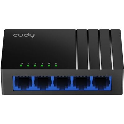 Cudy GS105D 5-poorts Gigabit LAN-switch, 5 x 10/100/1000 Mbit/s RJ45 5 x GbE RJ45, 10 Gbps snelheid, 7,44 Mpps, 140 m bereik, IGMP snooping, stille kunststof behuizing Cudy GS105D 5-poorts Gigabit LAN-switch, 5 x 10/100/1000 Mbit/s RJ45 5 x GbE RJ45, 10 Gbps snelheid, 7,44 Mpps, 140 m bereik, IGMP snooping, stille kunststof behuizing