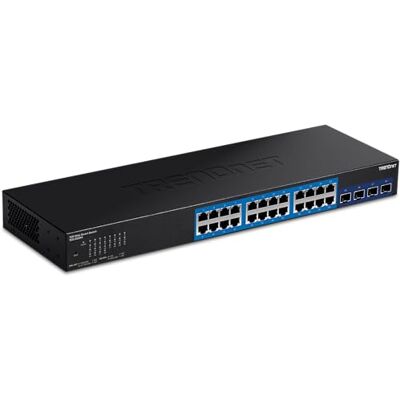 TRENDnet TEG-30284 28-poorts Smart Web Switch met 24 Gigabit poorten en 4 10G SFP+ sleuven TRENDnet TEG-30284 28-poorts Smart Web Switch met 24 Gigabit poorten en 4 10G SFP+ sleuven