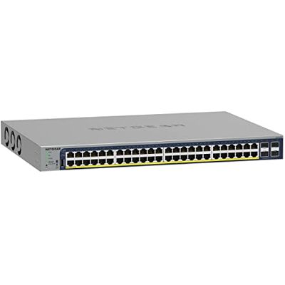 Netgear 52-poorts Gigabit Ethernet PoE Smart Switch (GS752TP) – beheerd, optioneel Insight Cloud Management, 48 x PoE+, 4 x 1G SFP, 380W PoE budget, desktop of rack gebruik, beperkte levenslange garantie Netgear 52-poorts Gigabit Ethernet PoE Smart Switch (GS752TP) – beheerd, optioneel Insight Cloud Management, 48 x PoE+, 4 x 1G SFP, 380W PoE budget, desktop of rack gebruik, beperkte levenslange garantie