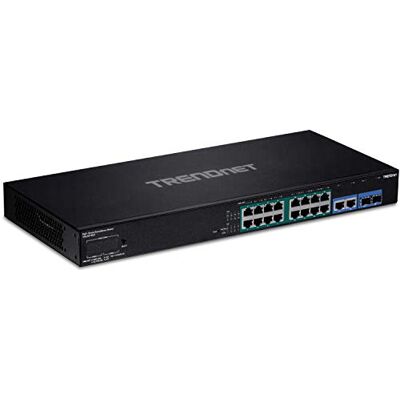 TRENDnet TPE-3018LS Gigabit PoE+ 18 poorten, 16 Gigabit PoE+, 2 Gigabit poorten, 2 SFP, 220 W, PoE budget tot 200 m PoE+ TRENDnet TPE-3018LS Gigabit PoE+ 18 poorten, 16 Gigabit PoE+, 2 Gigabit poorten, 2 SFP, 220 W, PoE budget tot 200 m PoE+