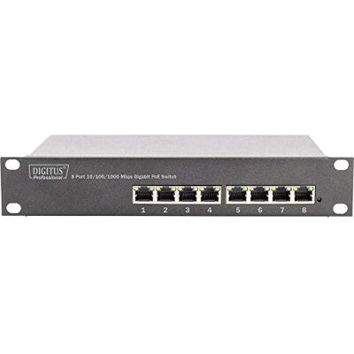 Digitus Gigabit Ethernet PoE-schakelaar 25,4 cm 8 poorten onbeheerd IEEE 802.3at 80 Watt vermogen zwart Digitus Gigabit Ethernet PoE-schakelaar 25,4 cm 8 poorten onbeheerd IEEE 802.3at 80 Watt vermogen zwart