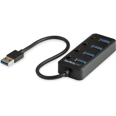 StarTech . com 4-poorts USB 3.0 hub met aan/uit-schakelaars StarTech . com 4-poorts USB 3.0 hub met aan/uit-schakelaars