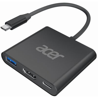 Acer USB C-hub, USB C naar HDMI-adapter met USB 3.0 GEN1 5 Gbit/s gegevens, 4K HDMI-uitgang en PD max 100W opladen voor USB C-telefoons, tablets, iPad Pro, MacBook Pro Acer USB C-hub, USB C naar HDMI-adapter met USB 3.0 GEN1 5 Gbit/s gegevens, 4K HDMI-uitgang en PD max 100W opladen voor USB C-telefoons, tablets, iPad Pro, MacBook Pro