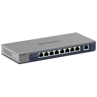 Netgear (GS108MX) Switch10GB Ethernet, 10G Multi-Gigabit-poorten, 1 SFP+ Multi Gig, Prosafe-bescherming, perfecte levenslange garantie voor kleine en middelgrote ondernemingen, bureau- of intrekbare positie Netgear (GS108MX) Switch10GB Ethernet, 10G Multi-Gigabit-poorten, 1 SFP+ Multi Gig, Prosafe-bescherming, perfecte levenslange garantie voor kleine en middelgrote ondernemingen, bureau- of intrekbare positie