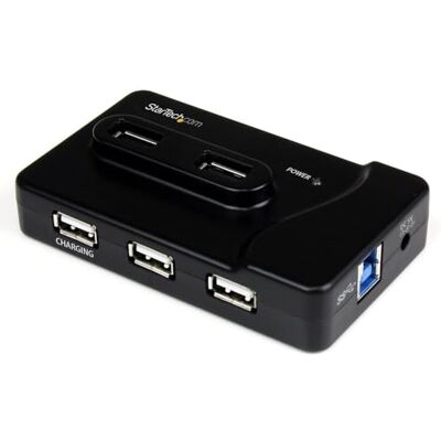 StarTech .com USB 3.0/2.0 Combihub 6 poorten met oplaadaansluiting (ST7320USBC) StarTech .com USB 3.0/2.0 Combihub 6 poorten met oplaadaansluiting (ST7320USBC)