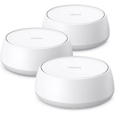 TP-Link WiFi 7 Deco BE25 Mesh WiFi, BE3600Mbps Dual-Band, Router, AP, 2 x 2,5 Gbps Ethernet-poorten, 4 interne antennes, MLO, AI-Roaming, HomeShield, werkt met elke ISP, modem en TP-Link WiFi 7 Deco BE25 Mesh WiFi, BE3600Mbps Dual-Band, Router, AP, 2 x 2,5 Gbps Ethernet-poorten, 4 interne antennes, MLO, AI-Roaming, HomeShield, werkt met elke ISP, modem en